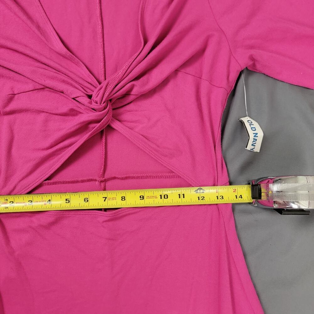 Old Navy Cutout Twist Dress L Pink Jersey Knit Y2K Revival - Picture 7 of 9